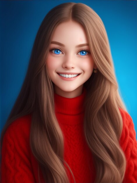 A beautiful girl smiling Generative AI