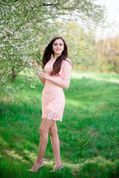 Beautiful girl smiling in nature.