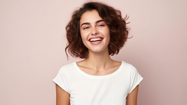 Foto bella ragazza sorridente