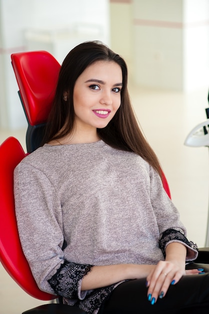 Beautiful girl treated teeth