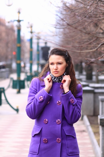 Beautiful girl walking down