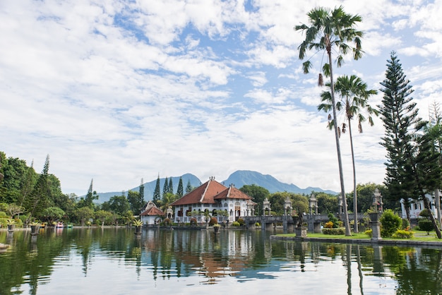 Beautiful girl at Water Palace in Bali