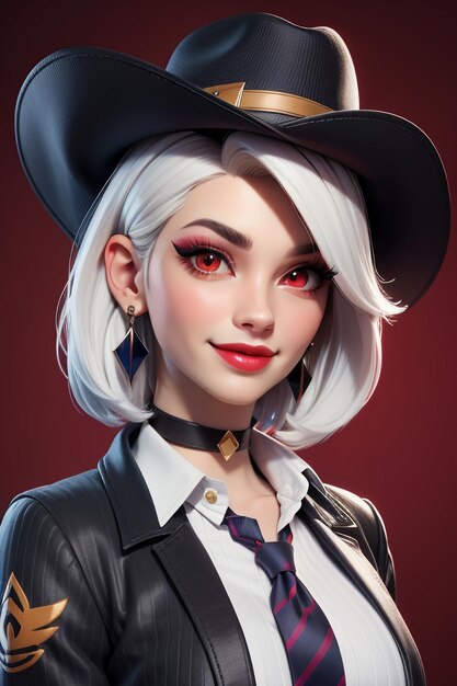 Beautiful girl in western cowboy dress up style handsome cartoon cute woman in hat and shirt