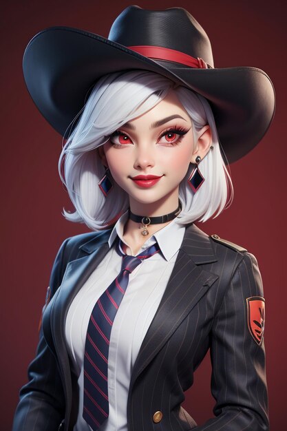 Beautiful girl in western cowboy dress up style handsome cartoon cute woman in hat and shirt