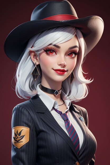 Beautiful girl in western cowboy dress up style handsome cartoon cute woman in hat and shirt