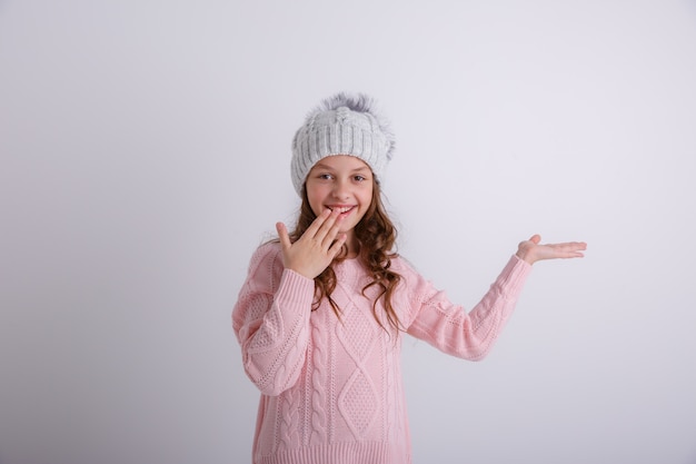 beautiful girl , winter theme, knitted hat