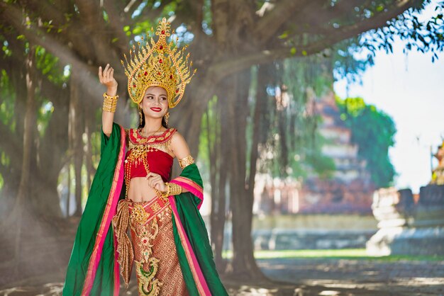 Beautiful girl with Apsara costume