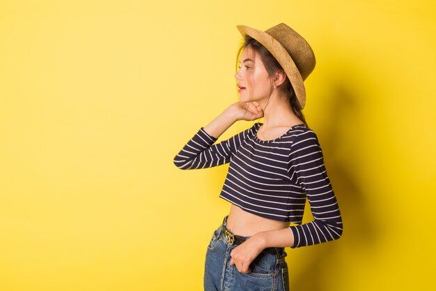 Beautiful girl with a cowboy hat