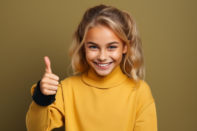 A beautiful girl with excited expression