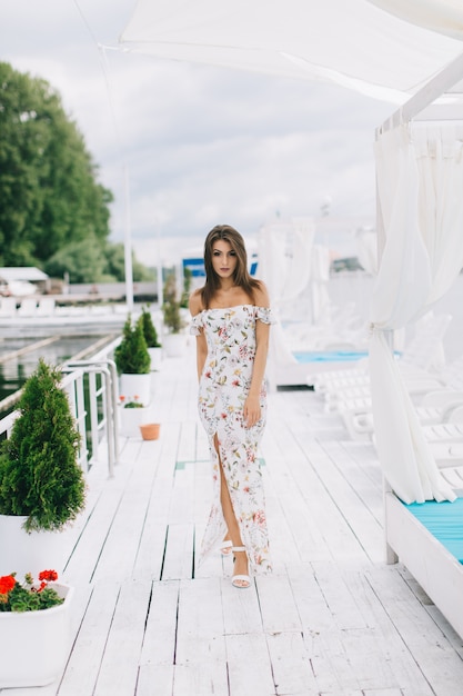 beautiful girl with floral dress