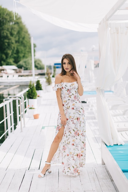 beautiful girl with floral dress