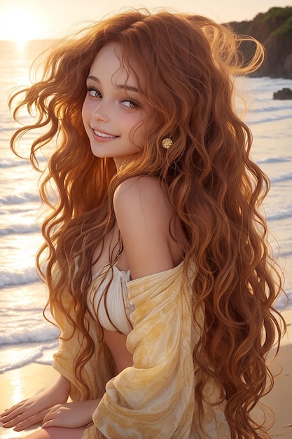 Beautiful girl with long hear