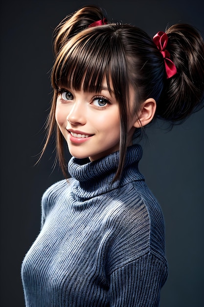 Beautiful girl with twintails