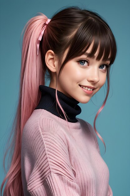 Beautiful girl with twintails