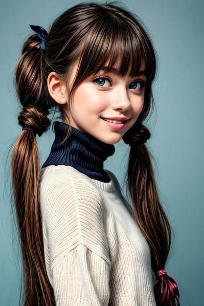 Beautiful girl with twintails