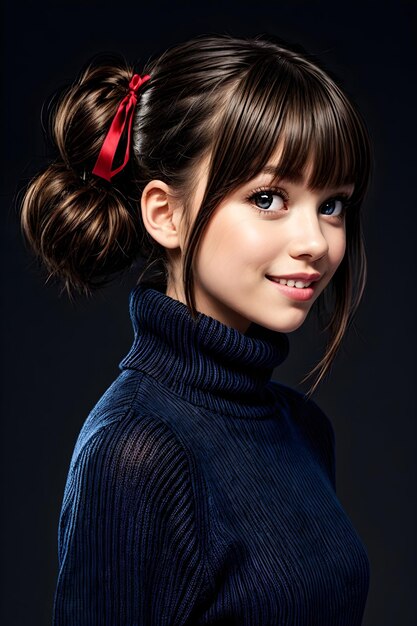 Photo beautiful girl with twintails