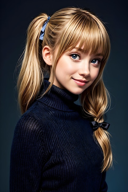 Beautiful girl with twintails