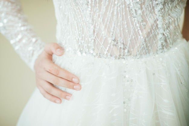 Beautiful girl woman bride in wedding dress