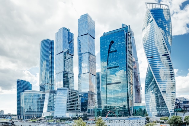 Beautiful glass skyscrapers of Moscow