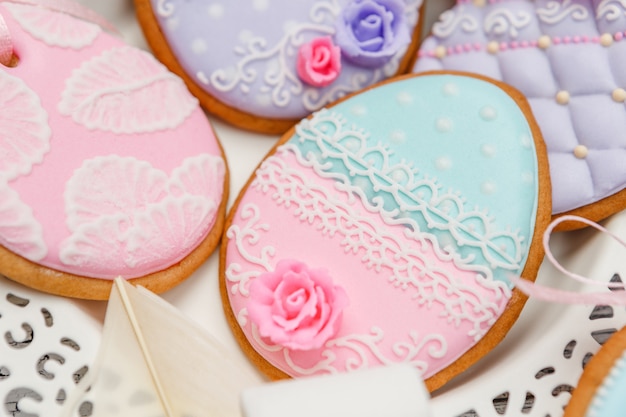 Beautiful glazed Easter cookies