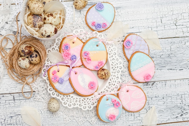 Beautiful glazed Easter cookies