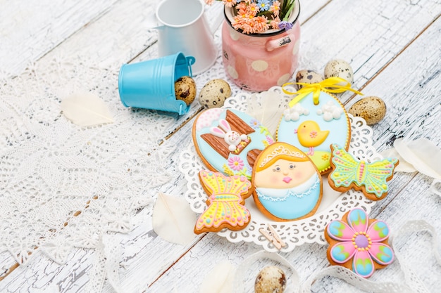 Beautiful glazed Easter cookies