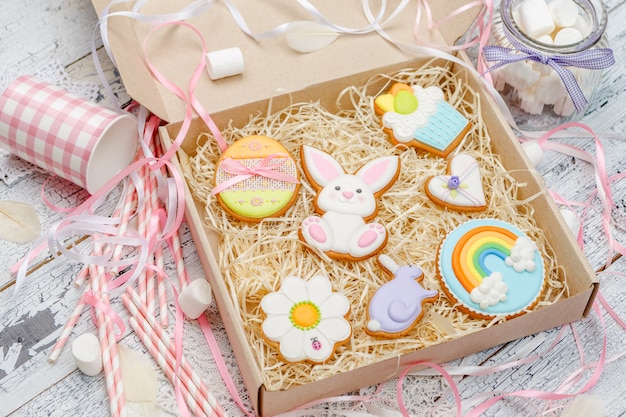 Beautiful glazed Easter cookies