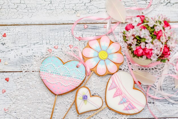 Beautiful glazed Easter cookies