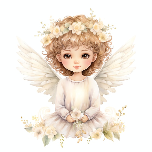 beautiful glitter angel magical fairytale clipart illustration