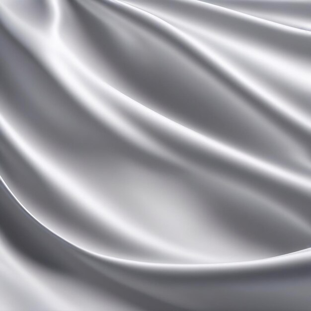 写真 美しい光沢のある白い柔らかい波とシルクのパノラマ背景の3dレンダリング