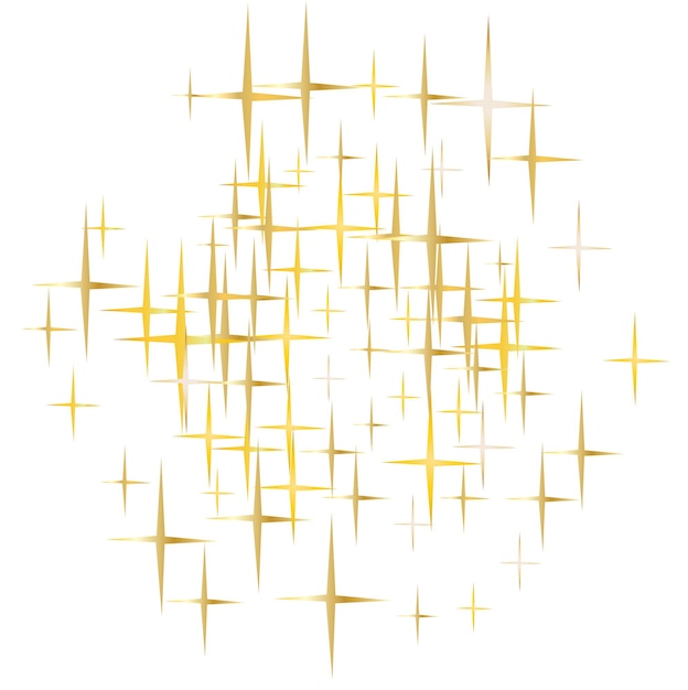 Beautiful gold falling magic stars on white background sparkle pattern graphic design