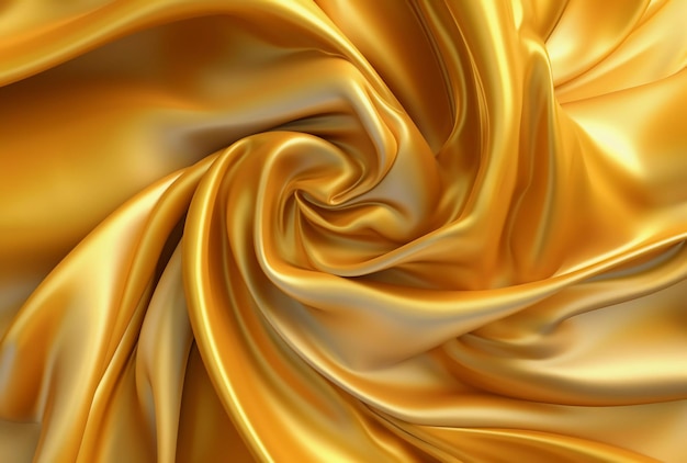 beautiful golden silk fabric texture wavy lines background ai generated