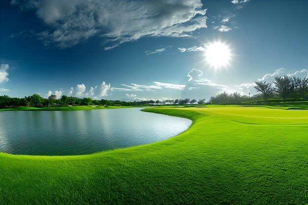 A Beautiful Golf Course with Light Green Grass