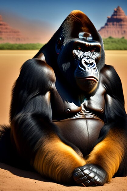 Photo beautiful gorilla generated ai
