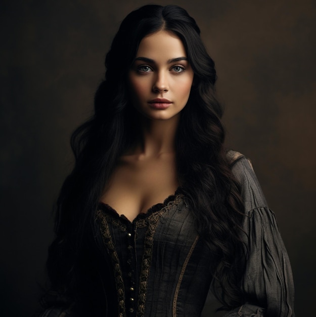 beautiful gothic pirate woman