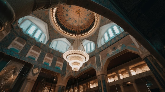 Beautiful grand mosque at night view