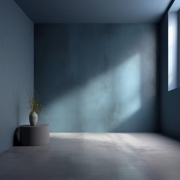 Beautiful GrayBlue Empty Wall with Columns