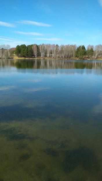 Beautiful great lake in early spring