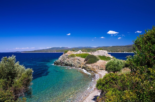 Bellissimo panorama della spiaggia greca halkidiki