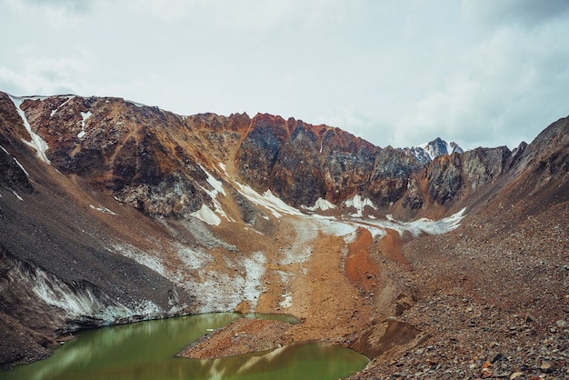 Beautiful green glacial lake