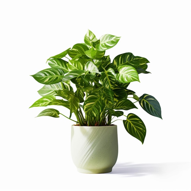 Photo beautiful green indoor plants tree potted photo white background ai generated art