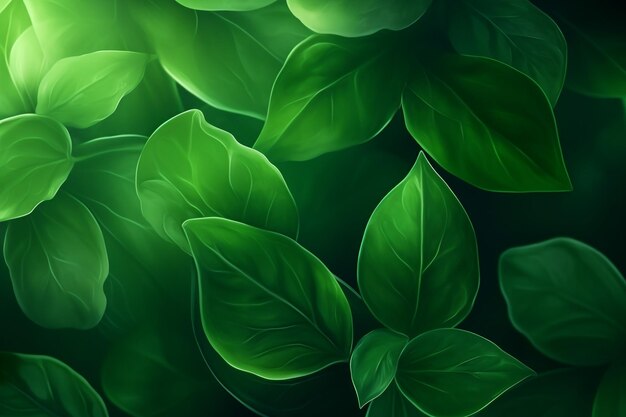 beautiful green leaves background water color