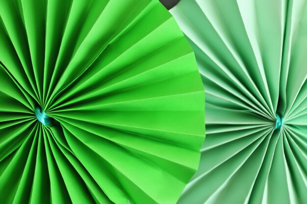 Beautiful green paper decoration closeup