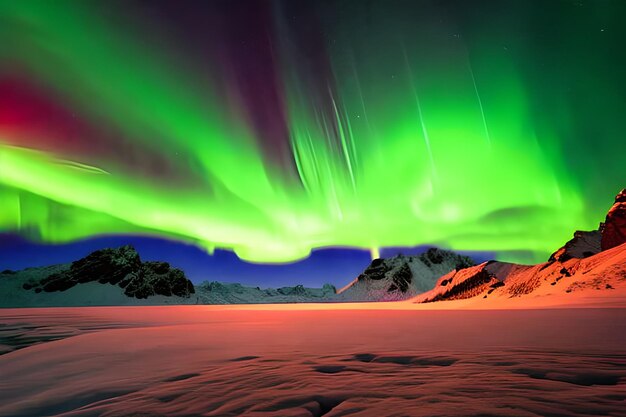 A Beautiful Green and Red Aurora