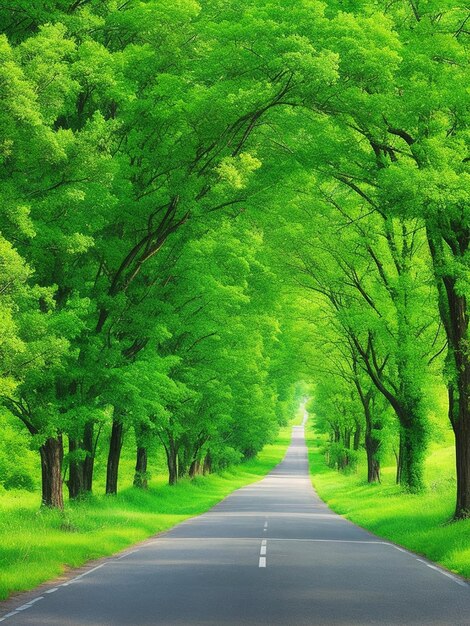 Beautiful green road