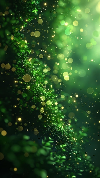 Фото Красивый зеленый блестящий фон абстрактный праздничный фон