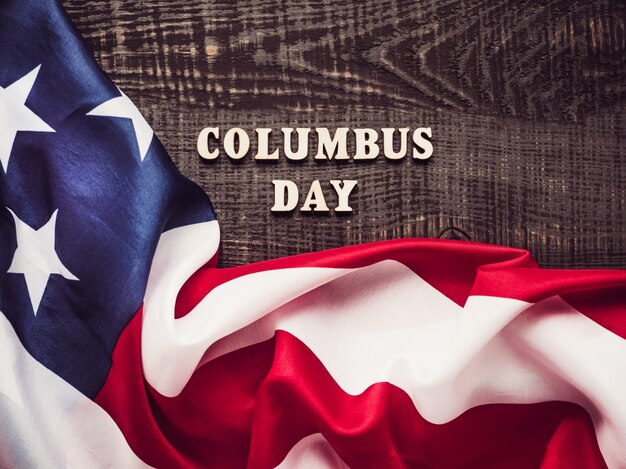 Photo beautiful greeting card on columbus day. preparation for the holiday