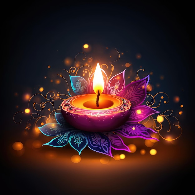 Beautiful greeting card for festival Diwali background