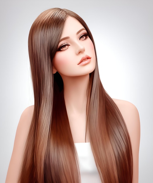 Beautiful hair Beauty woman with shiny long hair Ai Generated