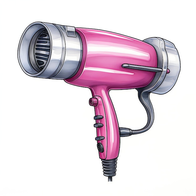 Photo beautiful hair dryer clipart illustration